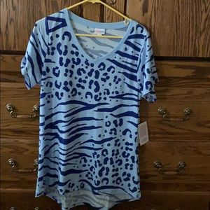 Blue and light blue animal print